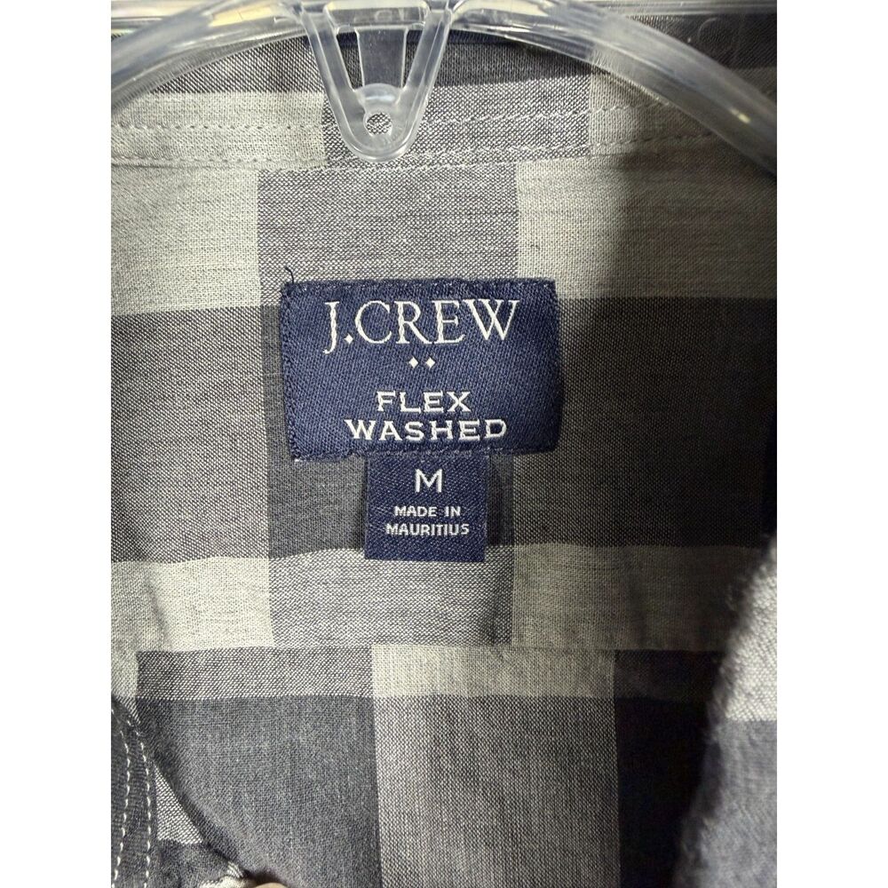 J.Crew Flex Washed Mens Buffalo Plaid Long Sleeve Button Down Shirt Gray Size M - Picture 4 of 10